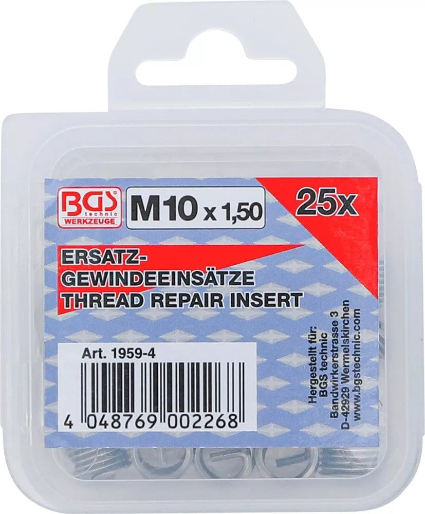 REPLACEMENT THREAD INSERTS | M10 X 1.5 | 25 PCS. (1959-4)