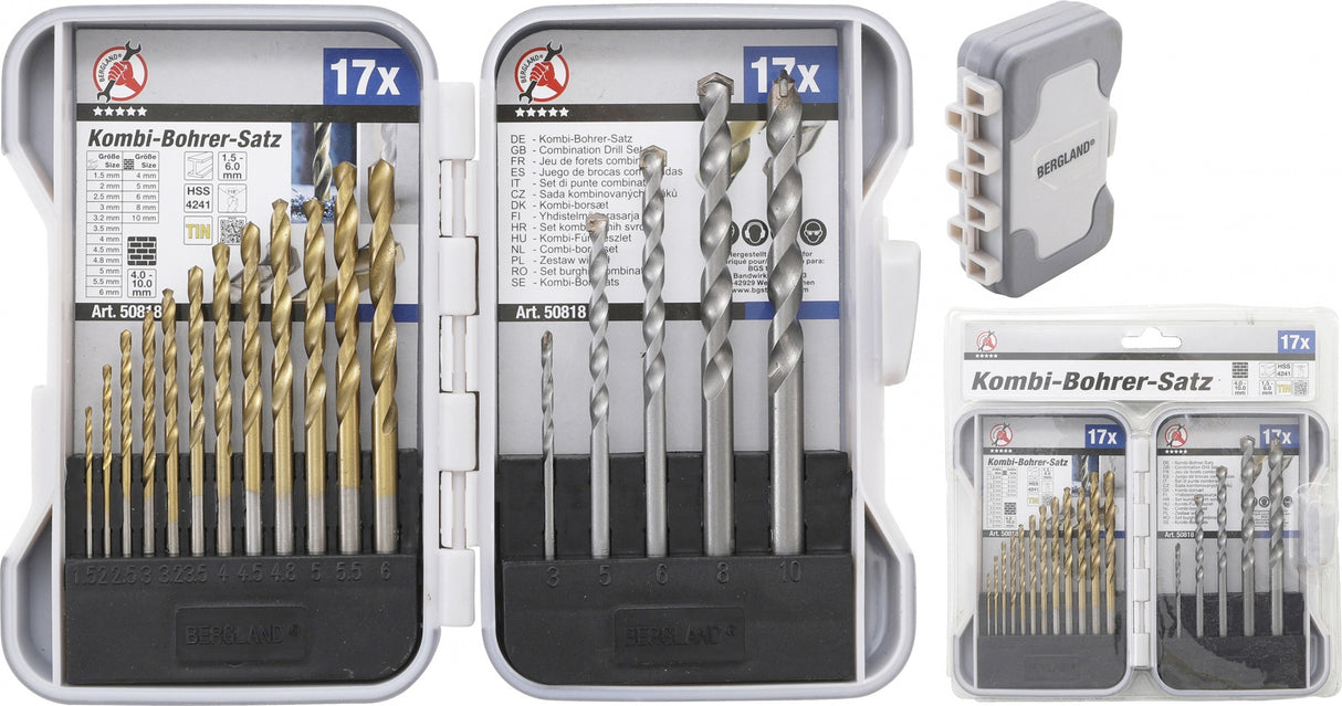 COMBINATION DRILLS SET | 1.5 - 10 MM | 17 PCS. (50818)