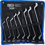 DOUBLE RING SPANNER SET | DEEP OFFSET ENDS | 6 X 7 - 20 X 22 MM | 8 PCS. (30306)