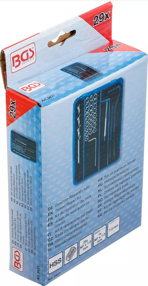 THREAD REPAIR KIT | M7 X 1.0 | 29 PCS. (9431)