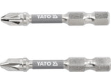 SCREWDRIVER BITS 1/4 50MM PZ2 2 PCS NI (YT-78024)