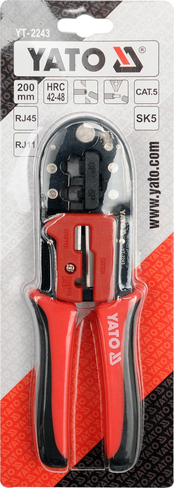 PLIERS FOR TELEPHONE AND NETWORK CABLE LUGS | 6P / 8P (YT-2243)