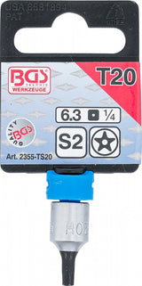 BIT SOCKET | 6.3 MM (1/4") DRIVE | T-STAR TAMPERPROOF (FOR TORX) TS20 (2355-TS20)