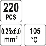 220 PCS HEAT SHRINK SOLD. SET 0.25-6MM2 (YT-81460)