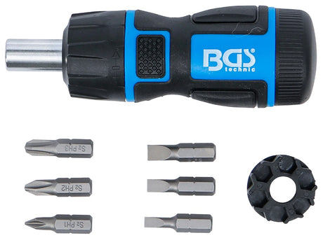 RATCHET SCREWDRIVER | WITH INTERCHANGEABLE BITS | REVERSIBLE | 7 PCS (7898)