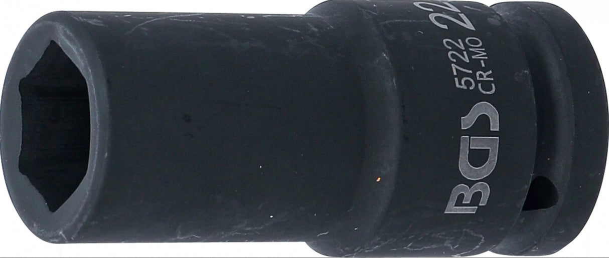 IMPACT SOCKET HEXAGON, DEEP | 20 MM (3/4") DRIVE | 22 MM (5722)