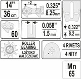 CHAINSAW GUIDE BAR 0,325" / 0,058" 14"E (YT-849311)
