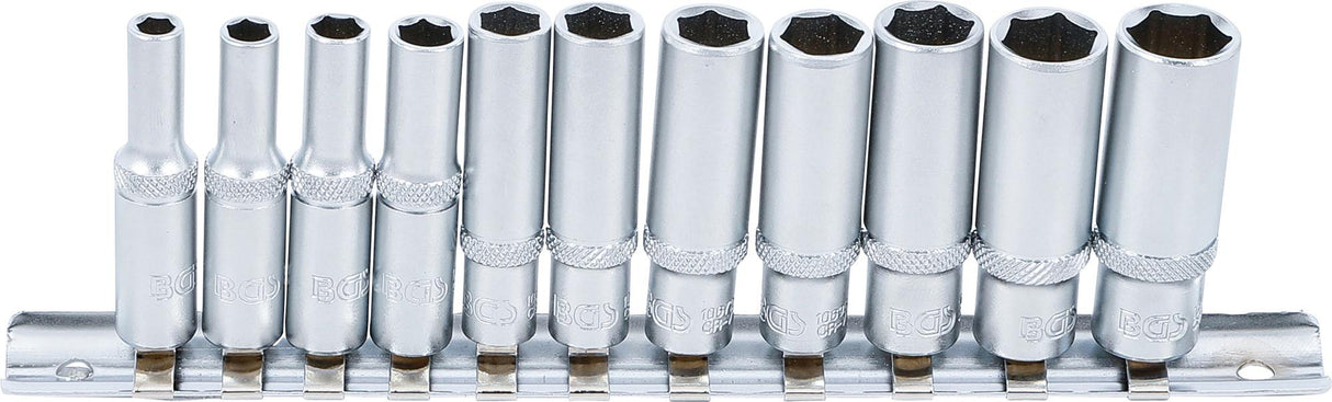SOCKET SET, HEXAGON, DEEP | 6.3 MM (1/4") DRIVE | INCH SIZES | 11 PCS. (2429)