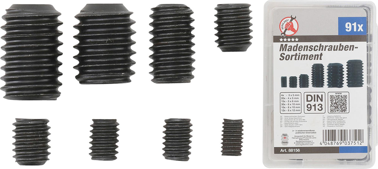 GRUB SCREW ASSORTMENT | 91 PCS. (88156)