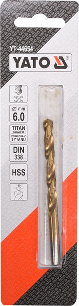 TWIST DRILL BIT HSS-TIN 6 MM (YT-44654)