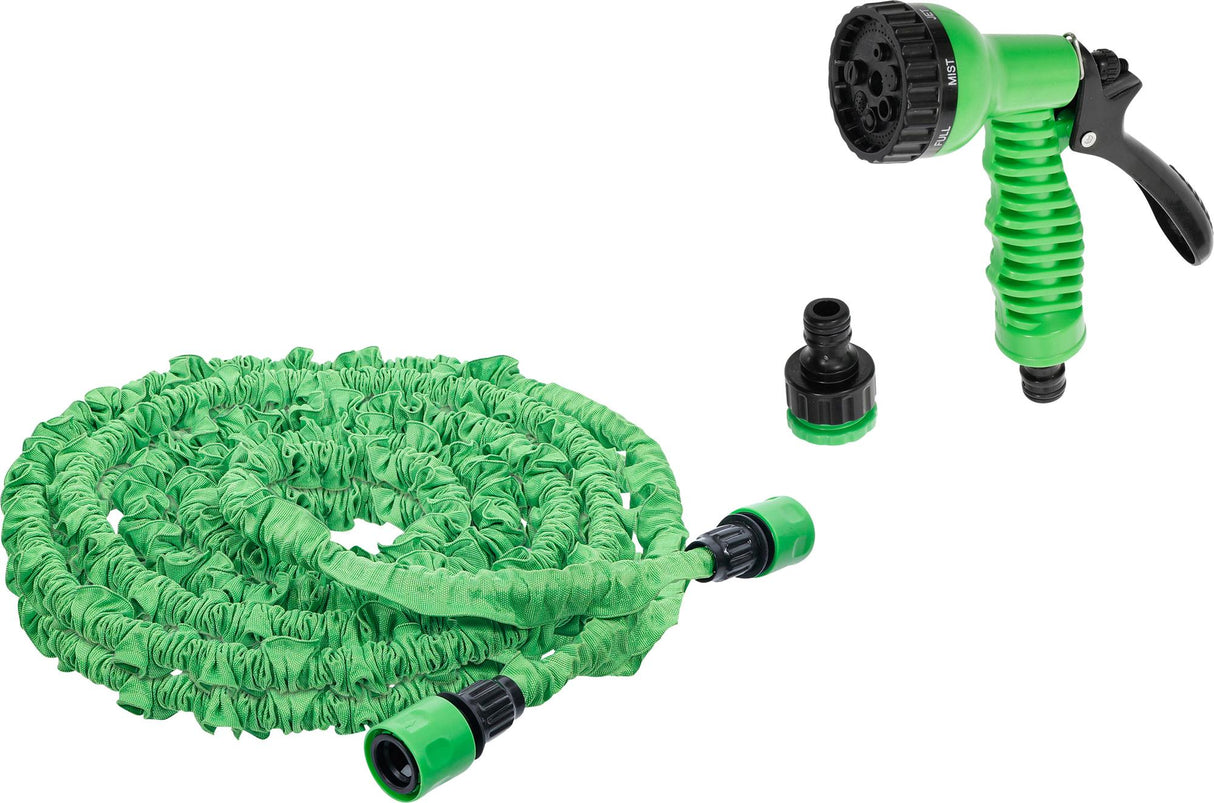 WATER HOSE | TEXTILE | FLEXIBLE | WITH GARDEN HAND SHOWER WITH 7 FUNCTIONS | 7,5 - 22 M (70904)
