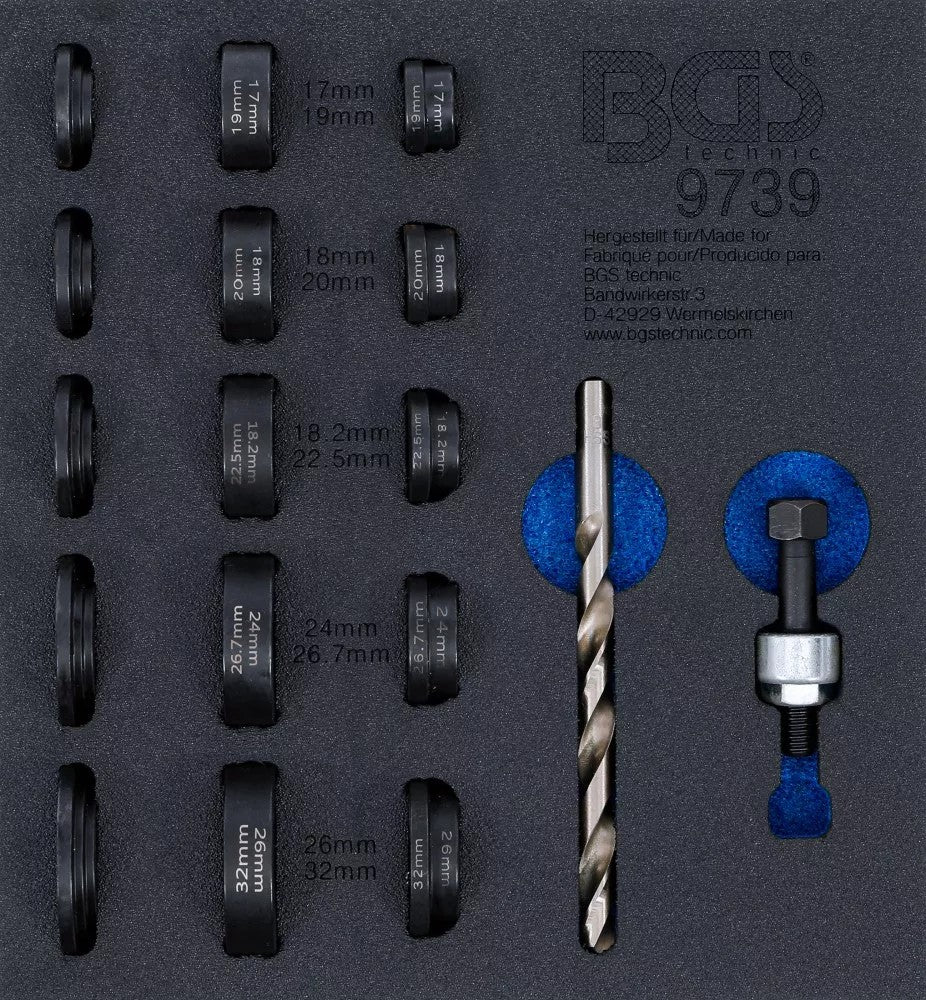 TOOL TRAY 1/6: HOLE PUNCH SET | FOR PARKING SENSORS | Ø 17 - 32 MM (9739)