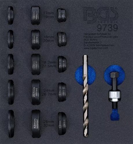 TOOL TRAY 1/6: HOLE PUNCH SET | FOR PARKING SENSORS | Ø 17 - 32 MM (9739)