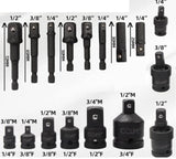 IMPACT ADAPTER AND UNIVERSAL JOINT SET | CR-MO | 17 PCS. (H640617)