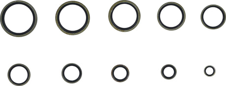 SEAL RING ASSORTMENT | METAL | WITH RUBBER SEALING BEAD | 150 PCS. (9306)