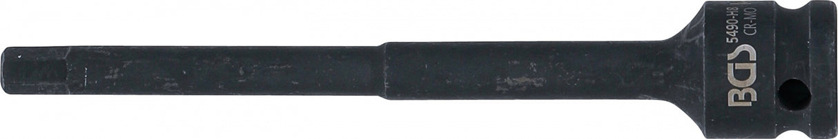 IMPACT BIT SOCKET | LENGTH 150 MM | 12.5 MM (1/2") DRIVE | INTERNAL HEXAGON 8 MM (5490-H8)