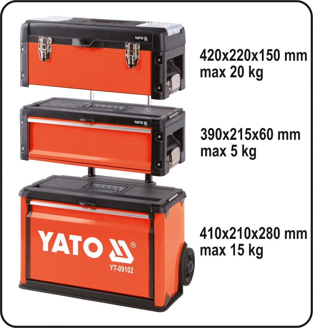 TROLLEY TOOL BOX MADE UP OF 3 PARTS (YT-09102)