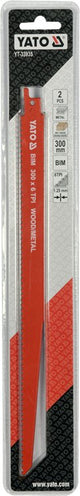 SABRE SAW BLADES BIM 300MM 6TPI 2PCS (YT-33935)