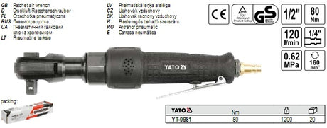PNEUMATIC RATCHET 1/2" (YT-0981)