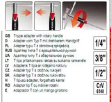 ROTARY HANDLE T TYPE ADAPTOR 8MM (YT-1565)