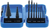 STEP DRILL AND TWIST DRILL SET | 4 - 12 / 4 - 20 MM | 2 - 5 MM | 10 PCS. (1686)