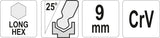 HEX KEY BALL END, LONG 9,0 MM (YT-05461)