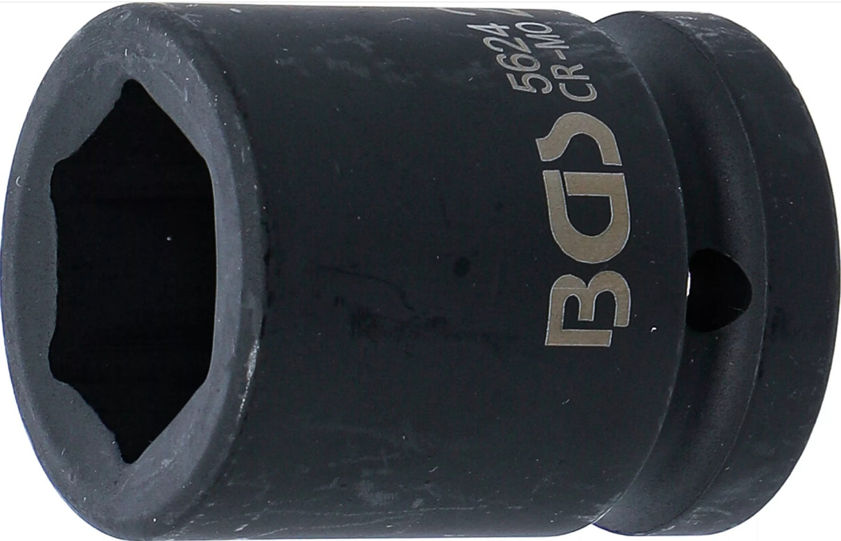 IMPACT SOCKET, HEXAGON | 20 MM (3/4") DRIVE | 24 MM (5624)