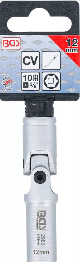 GLOW PLUG JOINT SOCKET, HEXAGON | 10 MM (3/8") DRIVE | 12 MM (2983)