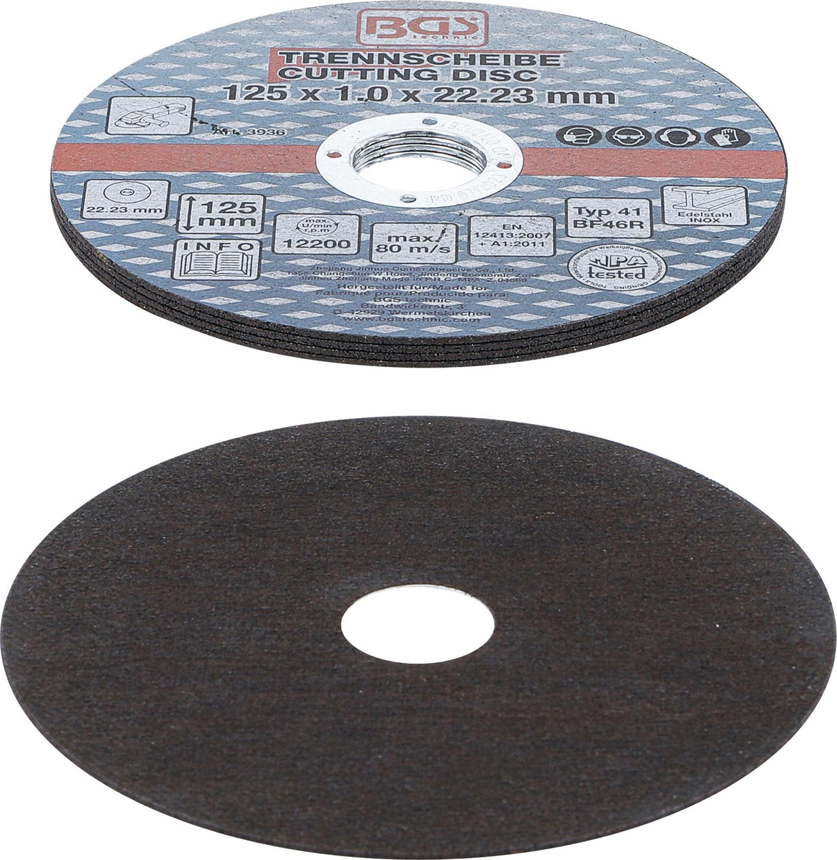 CUTTING DISCS FOR STAINLESS STEEL | Ø 125 X 1.0 X 22.2 MM | 5 PCS. (3936)
