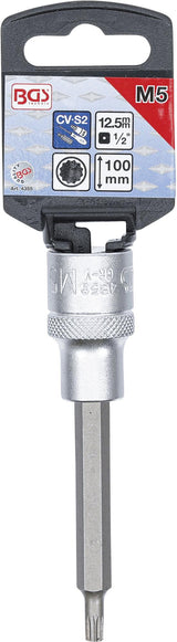 BIT SOCKET | LENGTH 100 MM | 12.5 MM (1/2") DRIVE | SPLINE (FOR XZN) | M5 (4359)