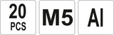 THREADED ALUMINUM RIVET NUTS M5, 20PCS (YT-36453)
