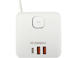 POWER CORD/EXTENSION CORD WITH GROUND IN CUBE SHAPE | 5 SOCKETS + USB | 1.0 MM2 | 1.4 M (72480)