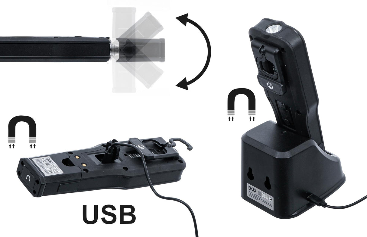 COB-LED WORK LAMP | FOLDABLE | WITH CHARGING STATION (85347)