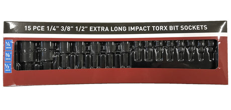 Iskuruuvikärjet | 6,3 mm (1/4") / 10 mm (3/8") / 12,5 mm (1/2") | T-Star (Torx) T6 - T70 | 15 kpl (S1115)
