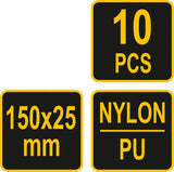 HOOK AND LOOP CABLE TIES 150MM 10PCS (73840)