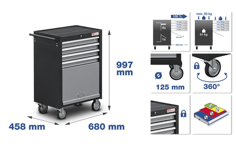 WORKSHOP TROLLEY "TRAINEE" | 4 DRAWERS | WITH 151 TOOLS (4086)