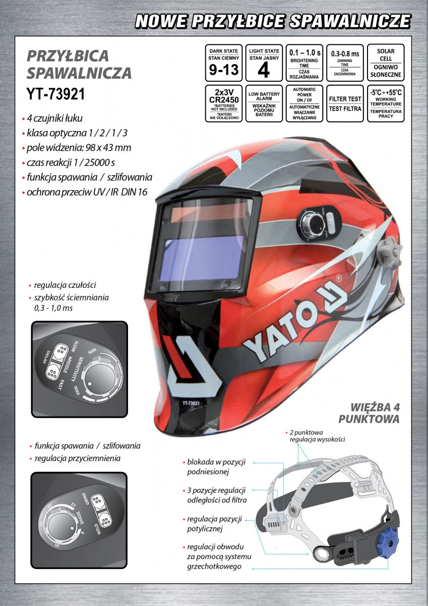 AUTO- DARKENING WELDING HELMET (YT-73921)