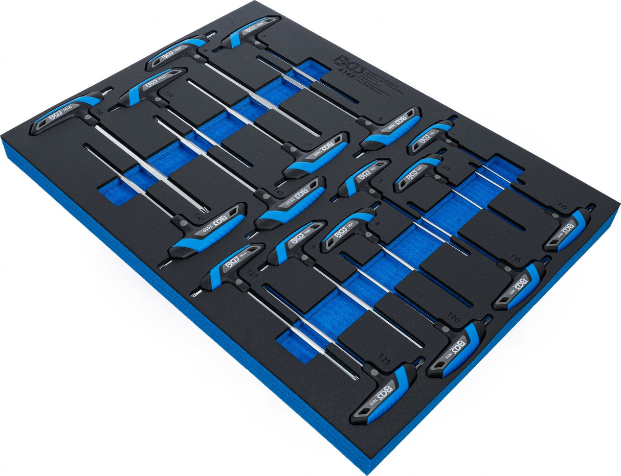 TOOL TRAY 3/3: SCREWDRIVER SET WITH T-HANDLE | INTERNAL HEXAGON, T-STAR (FOR TORX) | 18 PCS. (4148)