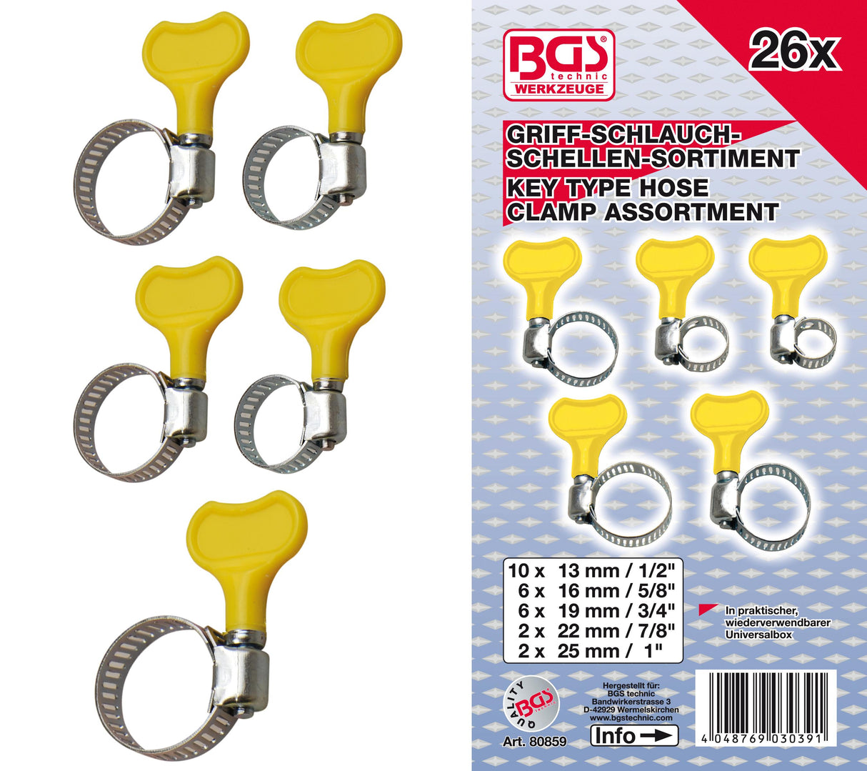 HANDLE HOSE CLAMPS ASSORTMENT | 26 PCS. (80859)