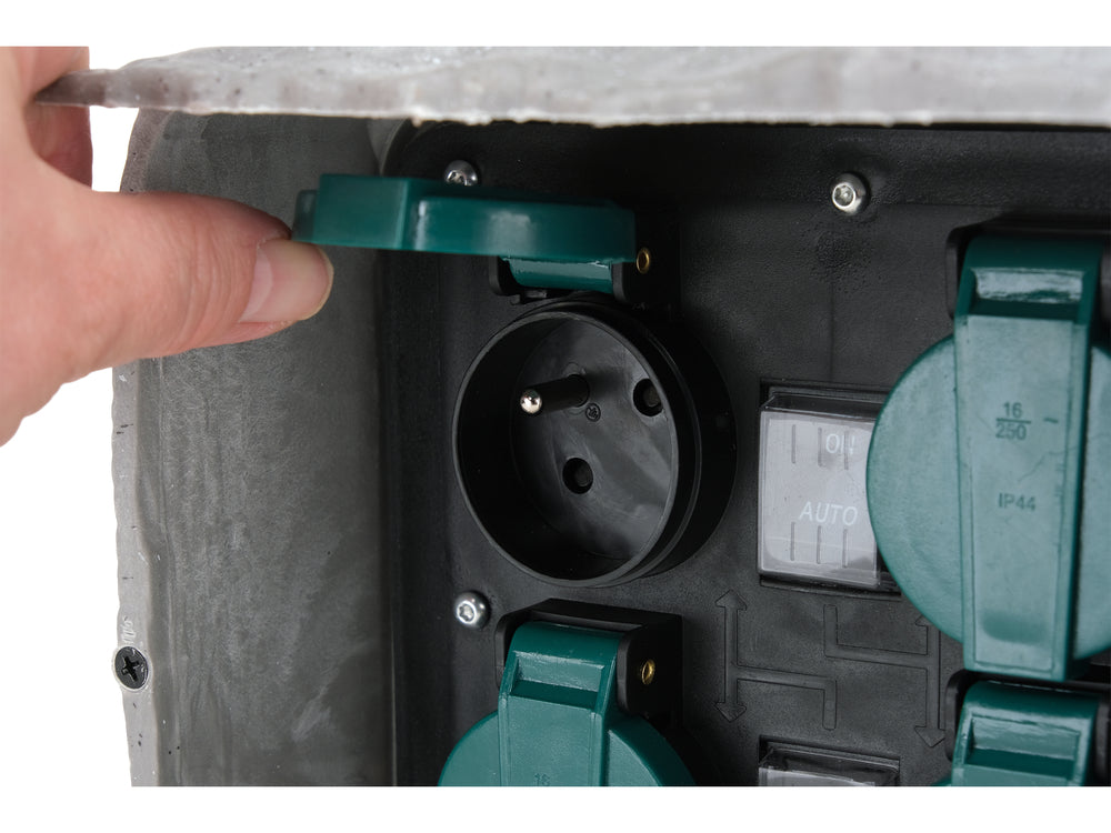 OUTDOOR SOCKET IN STONE IMITATION | IP44 | 4 X 230V (YT-81271)