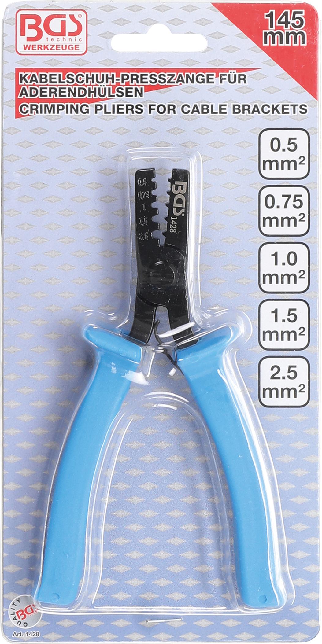 CRIMPING TOOL | FOR CABLE END SLEEVES, 0.5 - 2.5 MM² (1428)