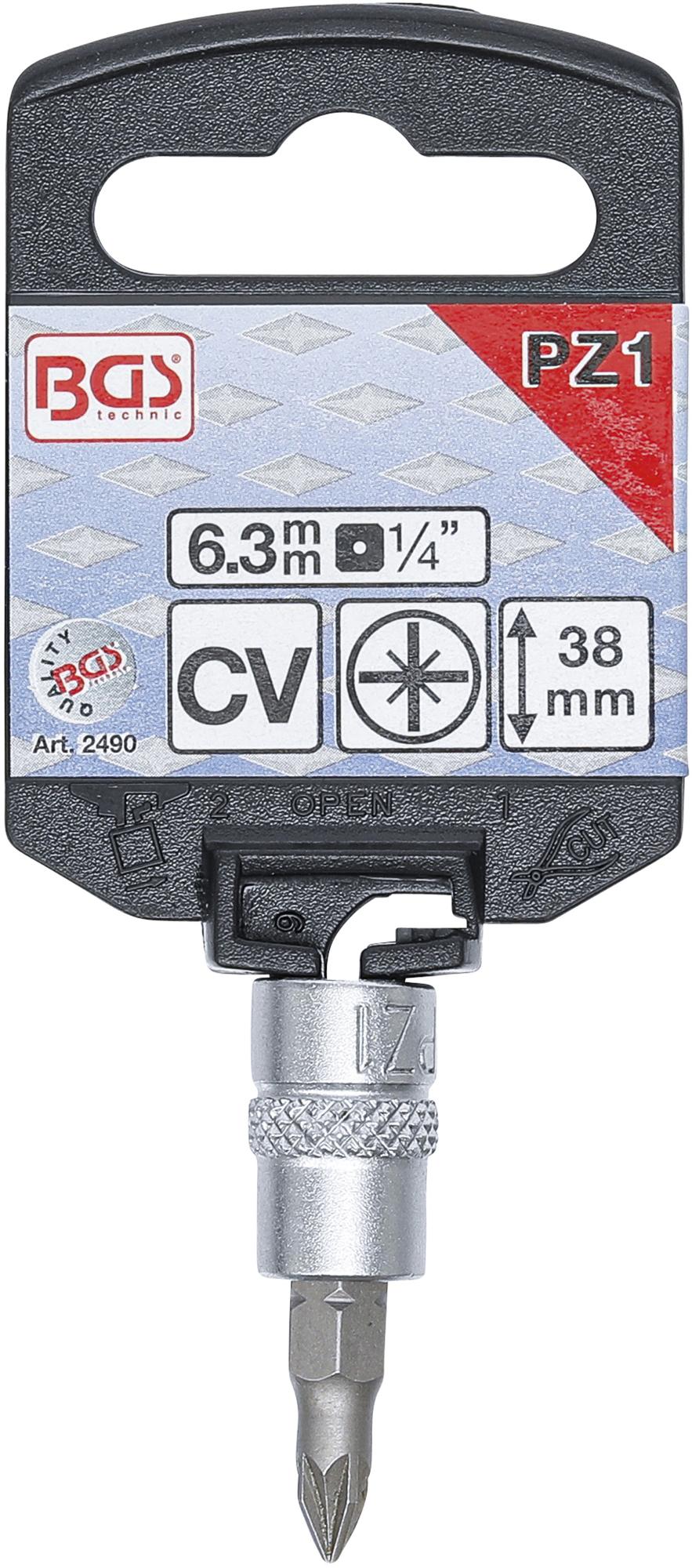 BIT SOCKET | 6.3 MM (1/4") DRIVE | CROSS SLOT PZ1 (2490)