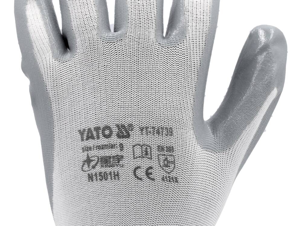 WORKING GLOVES NYLON/NITR. WHITE S. 10 (YT-7474)