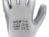 WORKING GLOVES NYLON/NITR. WHITE S. 10 (YT-7474)