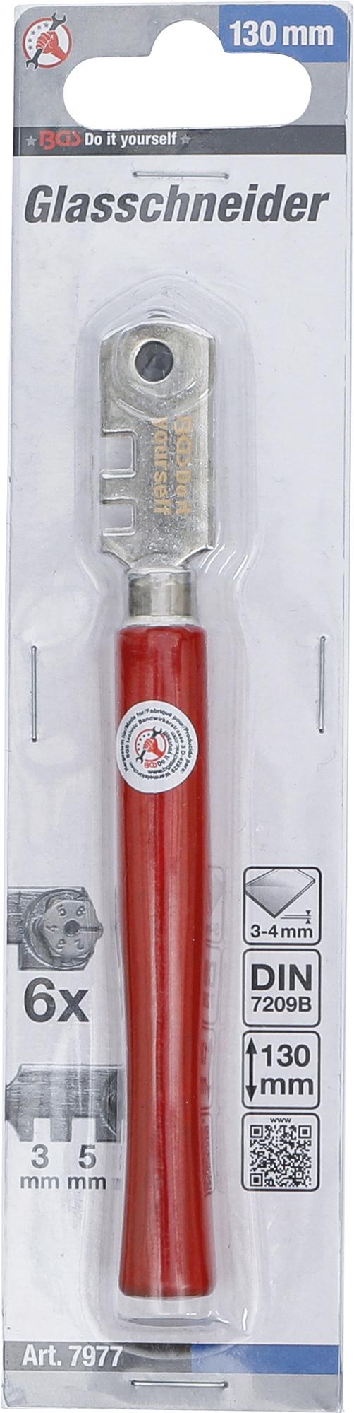 GLASS CUTTER | FOR GLASS THICKNESS 3 - 4 MM | 130 MM (7977)