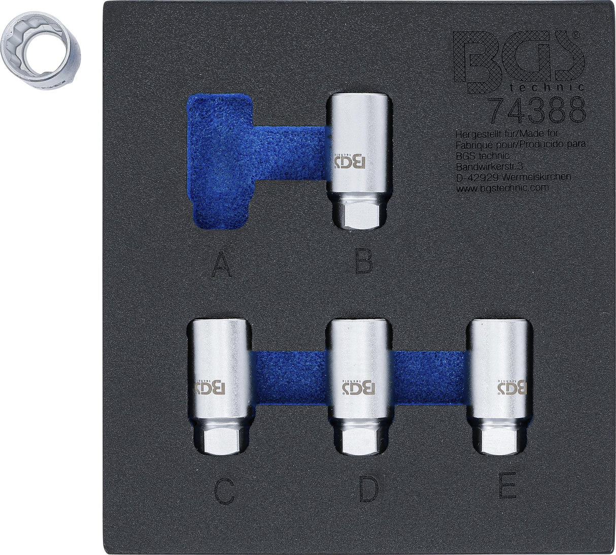 TOOL TRAY 1/6: RIM LOCK SOCKET SET FOR TESLA | 5 PCS. (74388)