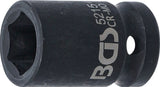 IMPACT SOCKET, HEXAGON | 12.5 MM (1/2") DRIVE | 15 MM (5215)