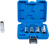 SPARK PLUG SOCKET SET HEXAGON | 12.5 MM (1/2") DRIVE | 14 - 21 MM | 5 PCS. (6641)