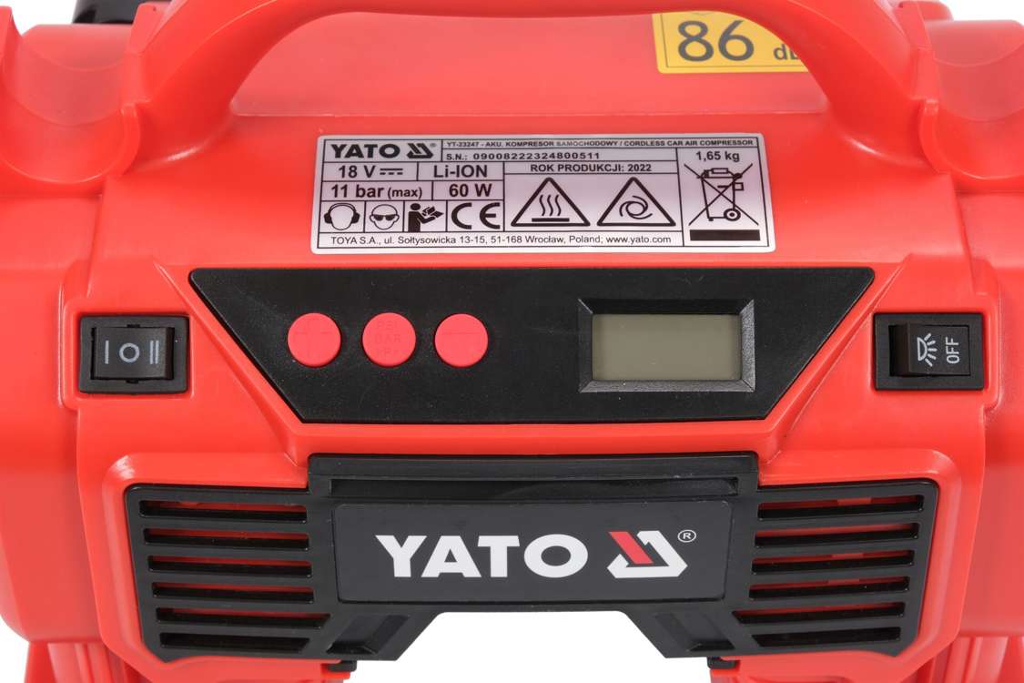 INFLATOR 18V 11 BAR 12 L/MIN - 3AH (YT-23247)