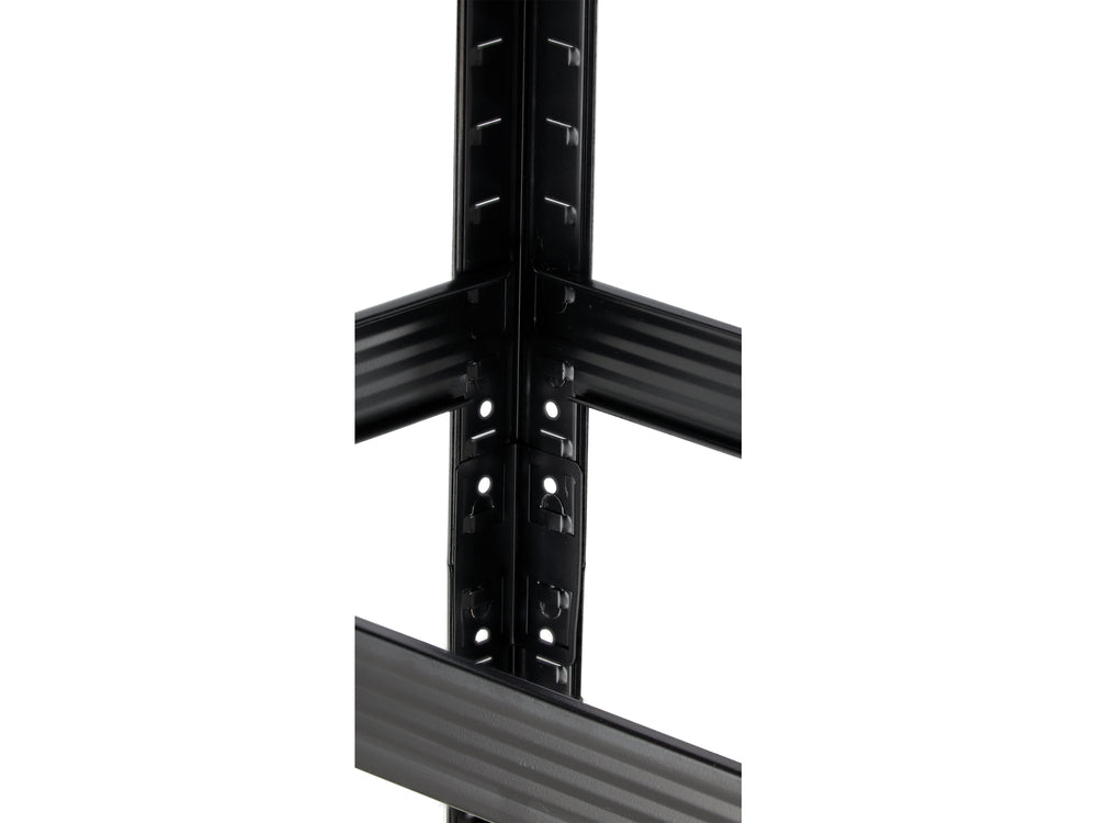 STORAGE RACK BLACK | 5 SHELVES | HDF BOARDS | 180 X 90 X 30 CM (78484)